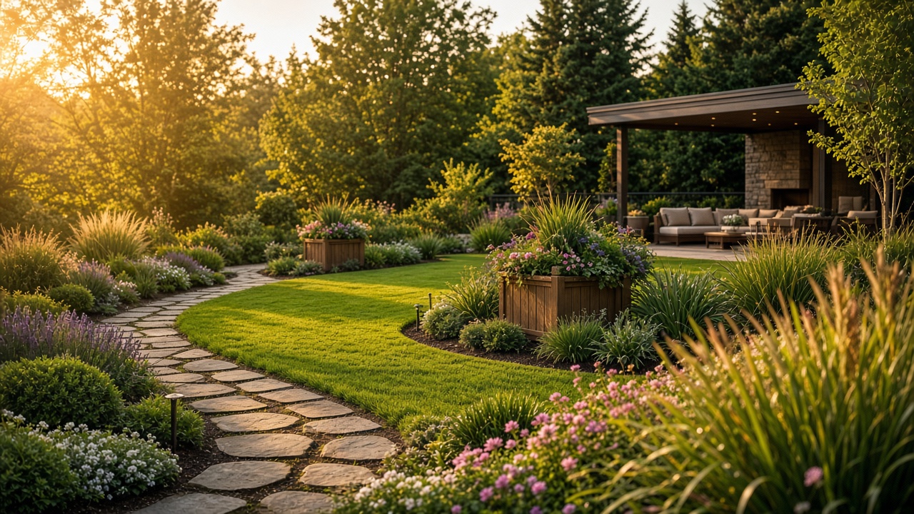 Finished estate landscaping