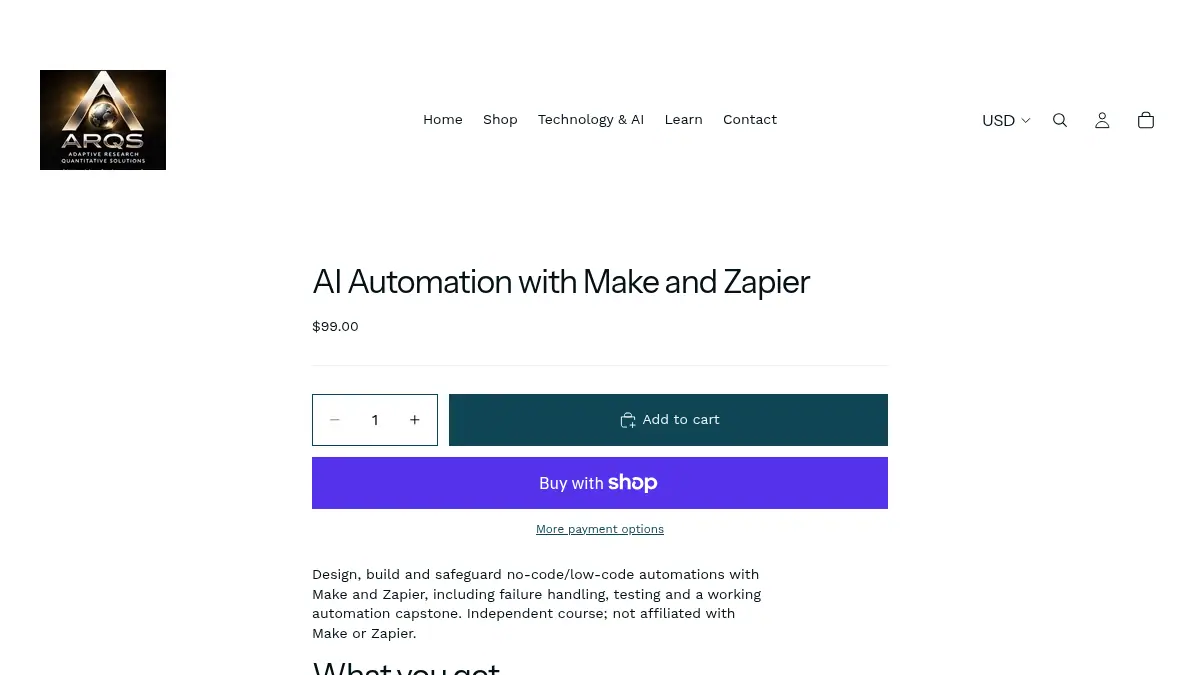 AI Automation with Make and Zapier on uzrkzm-7p.myshopify.com/products/ai-automation-with-make-and-zapier