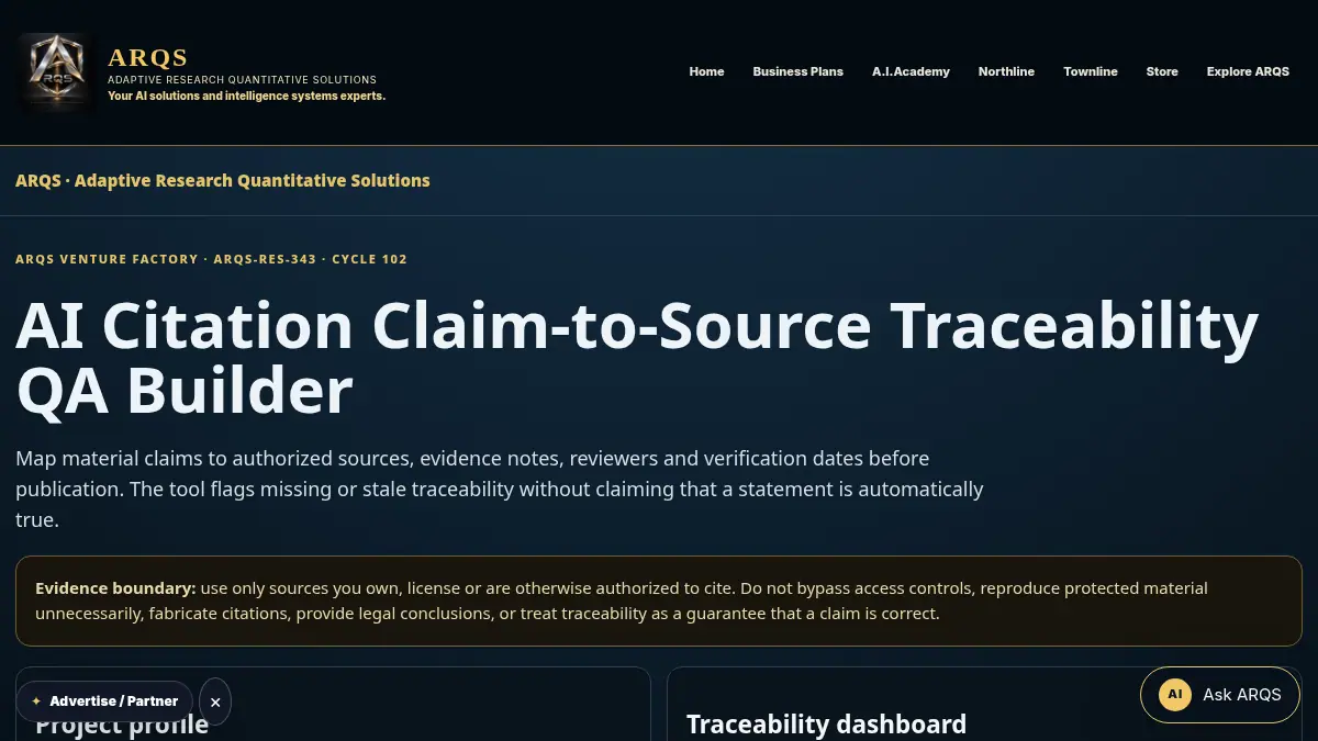 AI Citation Claim-to-Source Traceability QA Builder on /ai-citation-claim-source-traceability-qa-builder/