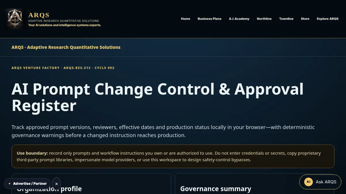 AI Prompt Change Control & Approval Register on /ai-prompt-change-control-approval-register/