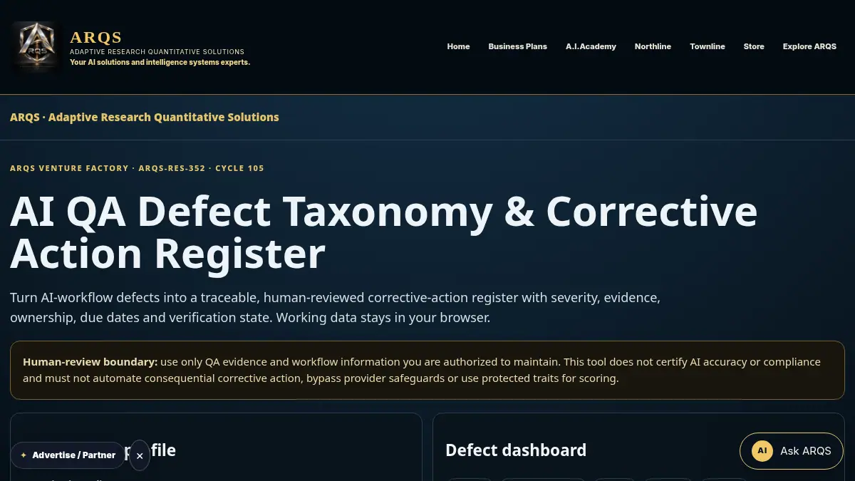 AI QA Defect Taxonomy & Corrective Action Register on /ai-qa-defect-taxonomy-corrective-action-register/