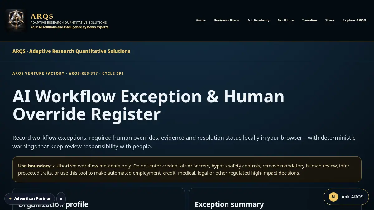 AI Workflow Exception & Human Override Register on /ai-workflow-exception-human-override-register/