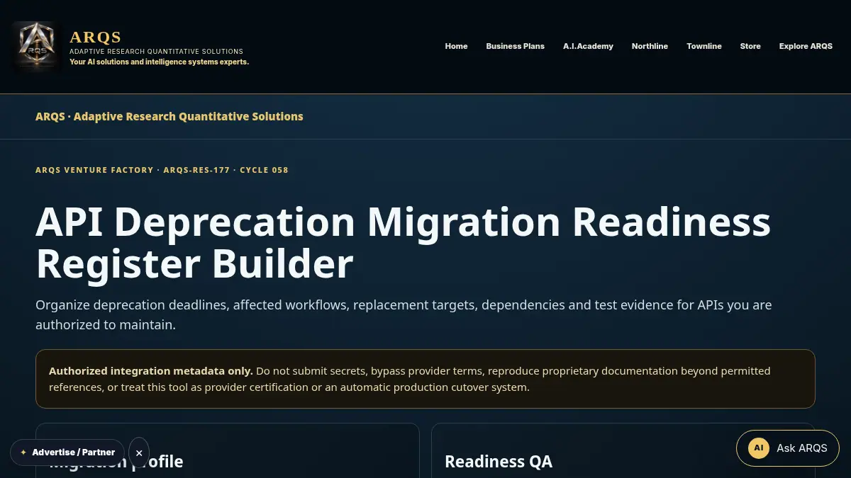 API Deprecation Migration Readiness Register Builder on /api-deprecation-migration-readiness-register/