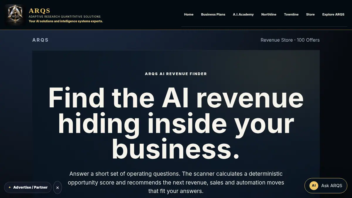 ARQS AI Revenue Finder on /ai-revenue/
