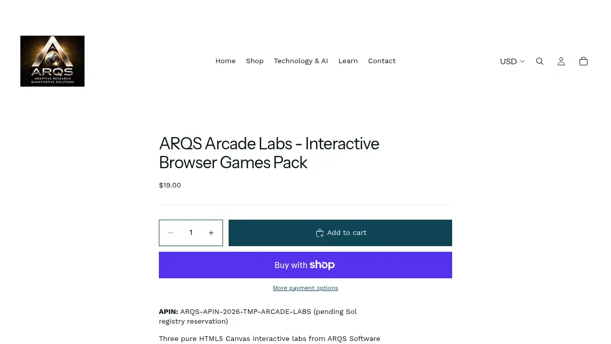 ARQS Arcade Labs - Interactive Browser Games Pack on uzrkzm-7p.myshopify.com/products/arqs-arcade-labs-interactive-browser-games-pack