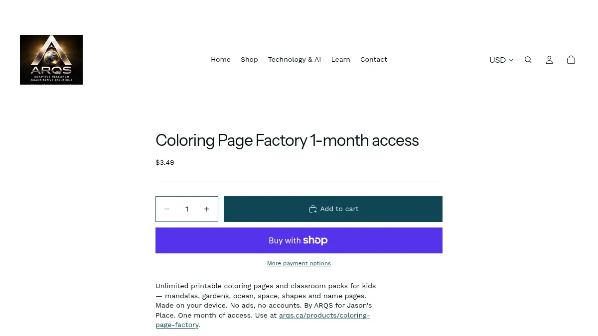 Coloring Page Factory 1-month access on uzrkzm-7p.myshopify.com/products/coloring-page-factory-1-month-access