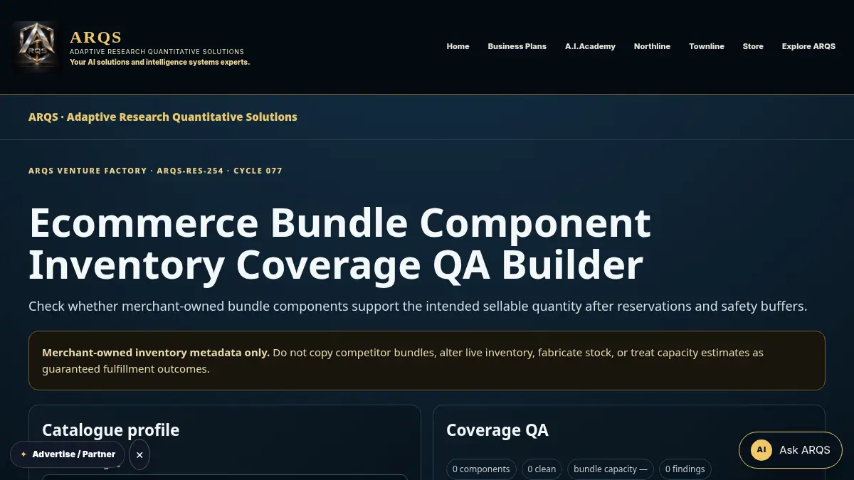 Ecommerce Bundle Component Inventory Coverage QA Builder on /ecommerce-bundle-component-inventory-coverage-qa/
