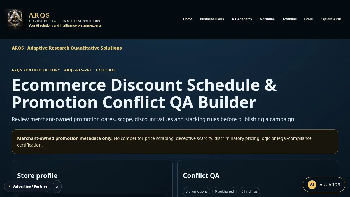 Ecommerce Discount Schedule & Promotion Conflict QA Builder on /ecommerce-discount-schedule-promotion-conflict-qa/