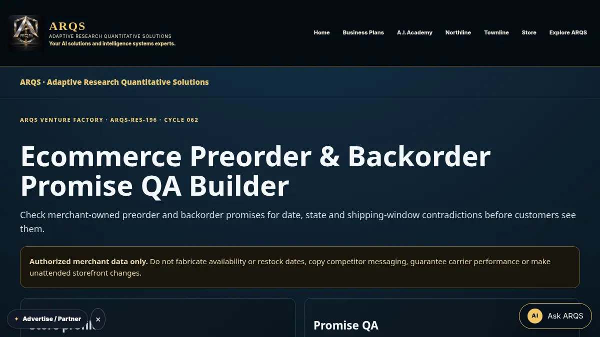 Ecommerce Preorder & Backorder Promise QA Builder on /ecommerce-preorder-backorder-promise-qa/