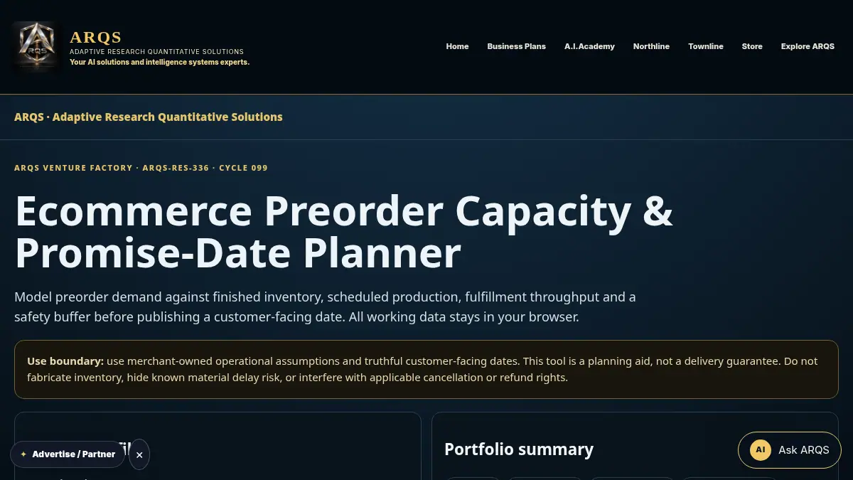 Ecommerce Preorder Capacity & Promise-Date Planner on /ecommerce-preorder-capacity-promise-date-planner/