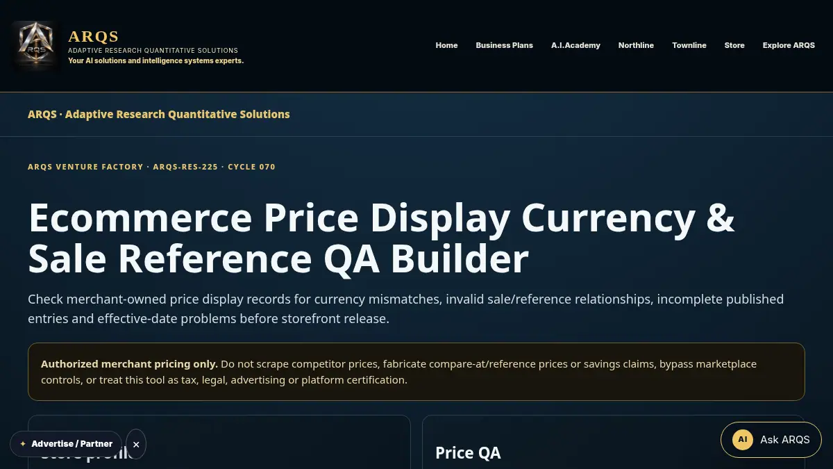 Ecommerce Price Display Currency & Sale Reference QA Builder on /ecommerce-price-display-currency-sale-reference-qa/