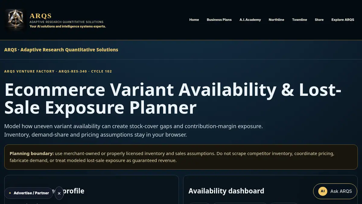 Ecommerce Variant Availability & Lost-Sale Exposure Planner on /ecommerce-variant-availability-lost-sale-exposure-planner/