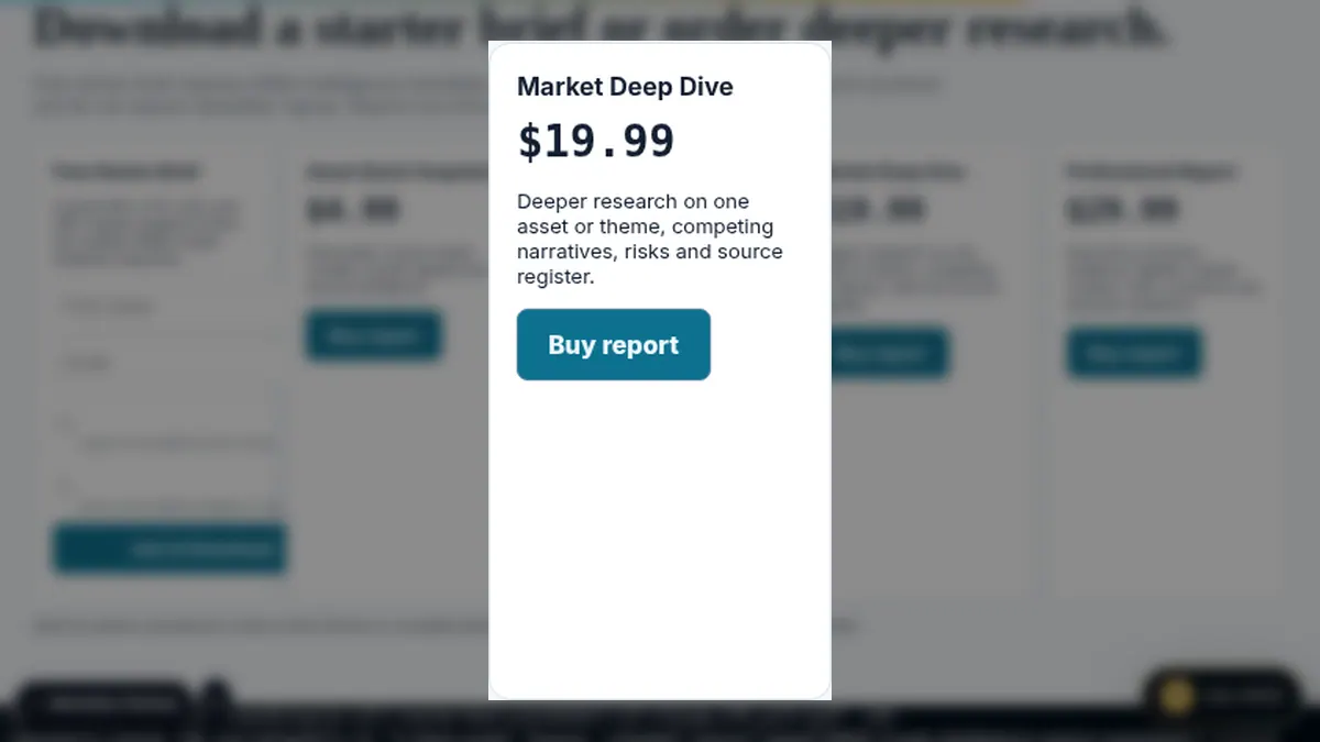 ARQS Crypto Intelligence: Market Deep Dive on /intelligence/crypto/#arqs-crypto-report-funnel