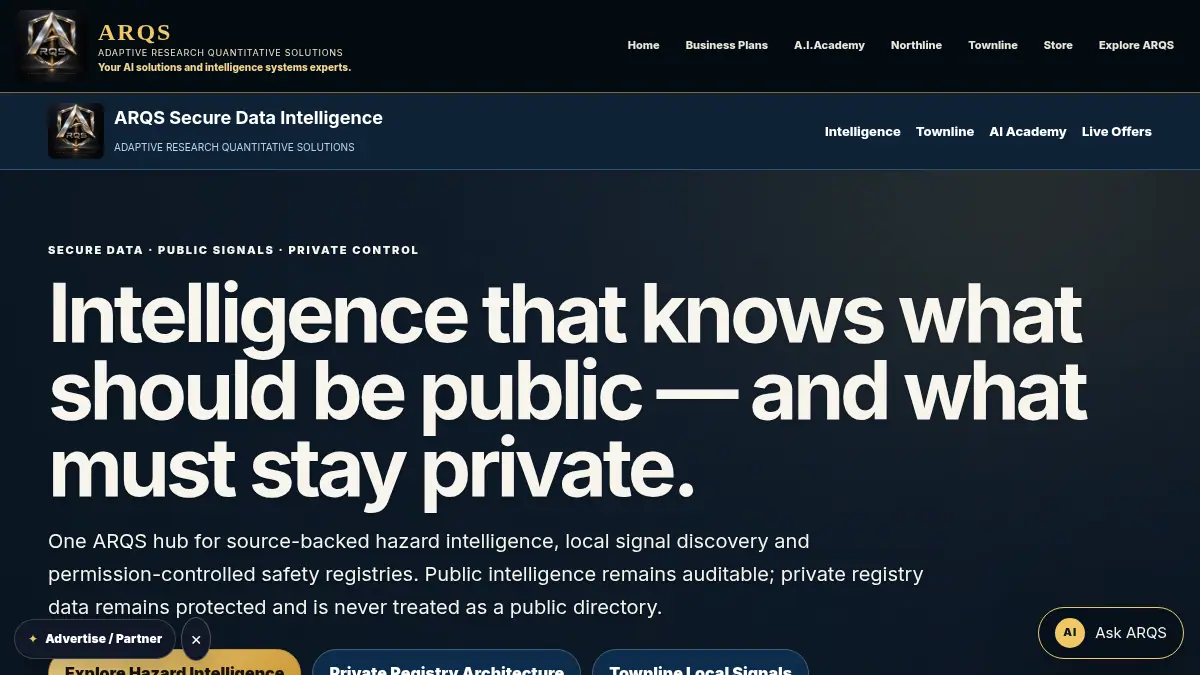 ARQS Secure Data Intelligence Hub on /secure-data-intelligence