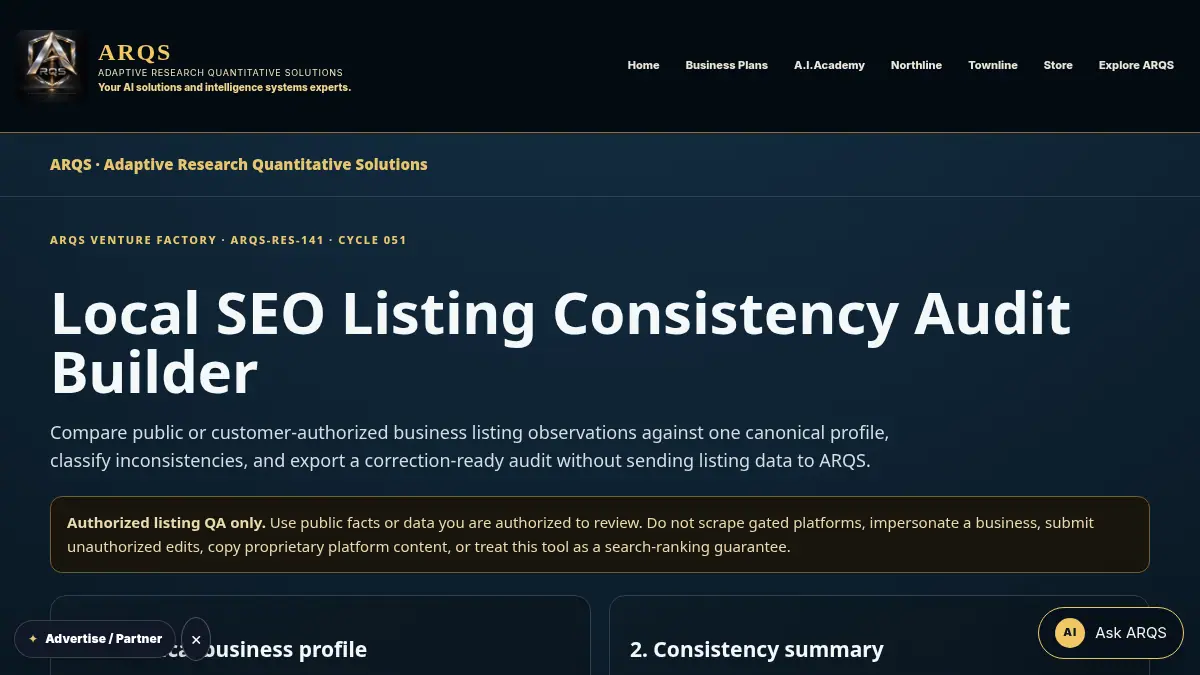 Local SEO Listing Consistency Audit Builder on /local-seo-listing-consistency-audit/