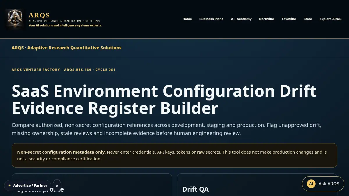 SaaS Environment Configuration Drift Evidence Register Builder on /saas-environment-configuration-drift-evidence-register/