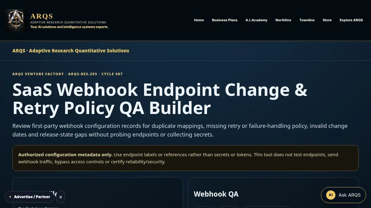 SaaS Webhook Endpoint Change & Retry Policy QA Builder on /saas-webhook-endpoint-change-retry-policy-qa/
