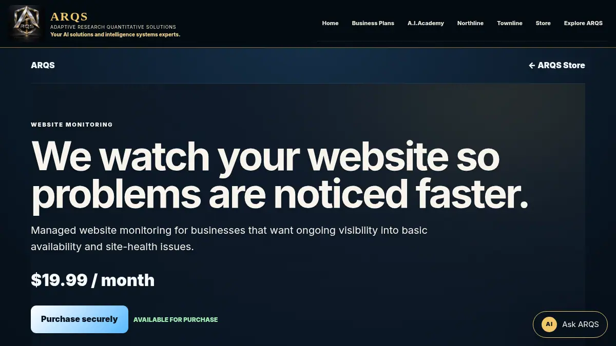 ARQS WebsiteGuard on /shop/websiteguard/