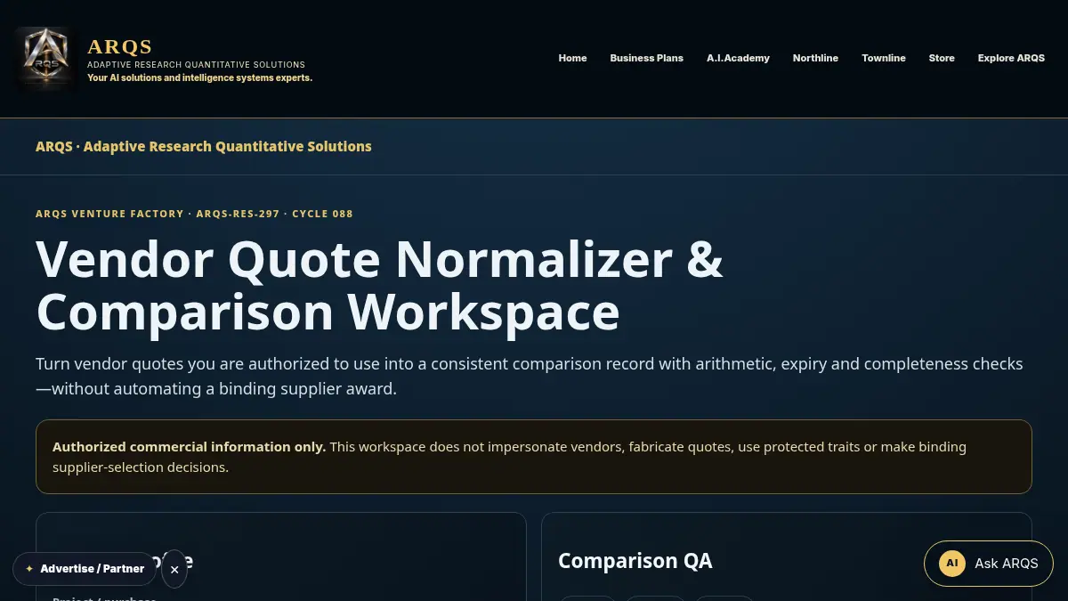 Vendor Quote Normalizer & Comparison Workspace on /vendor-quote-normalizer-comparison-workspace/