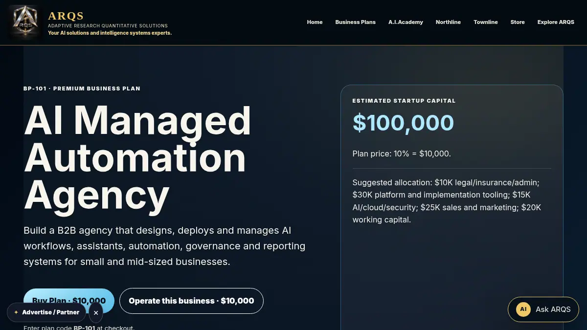 AI Managed Automation Agency Business Plan on /business-plans/ai-managed-automation-agency/