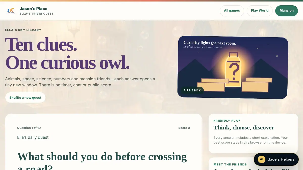 Ella’s Trivia Quest on /jasons-place/play/arcade/trivia/