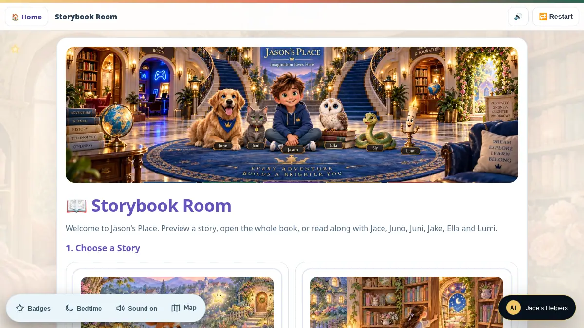 Storybook Room on /jasons-place/play/storybook/