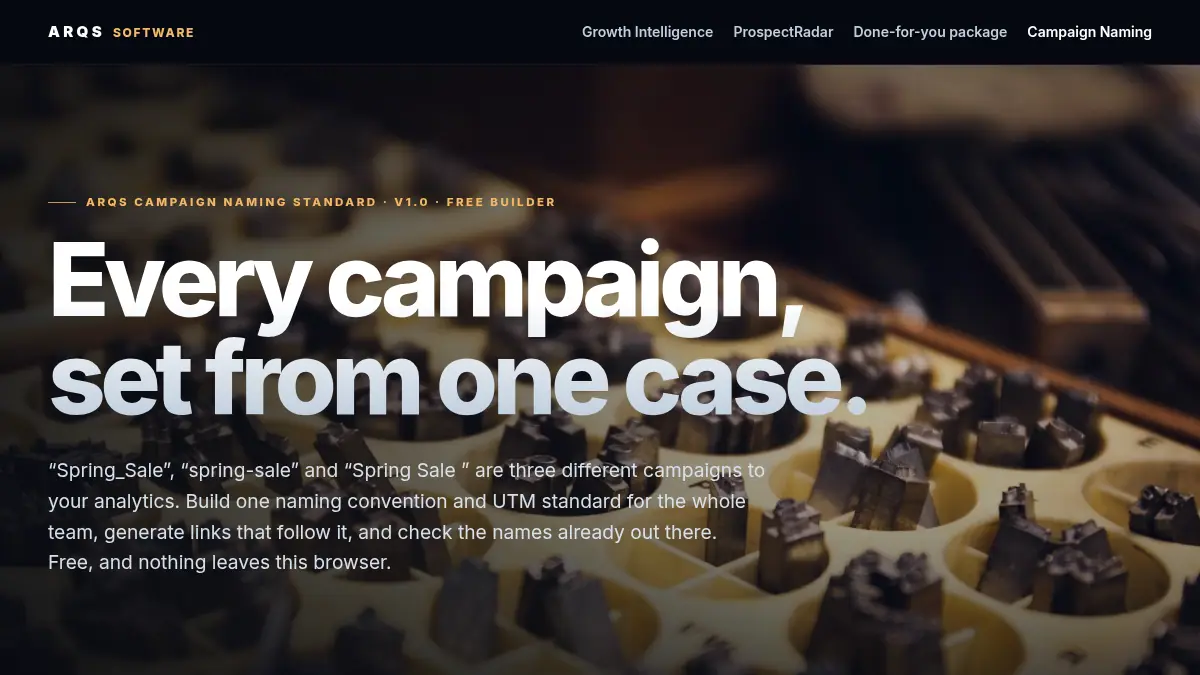 ARQS Campaign Naming Standard on /software/campaign-naming-standard/