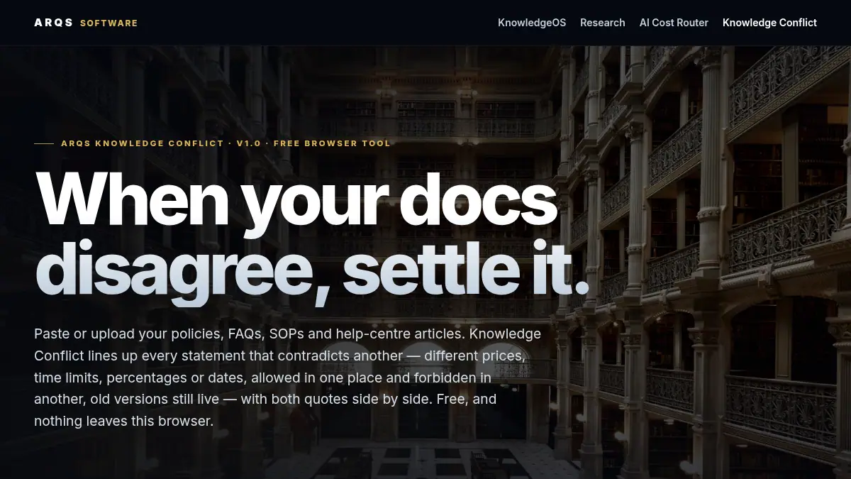ARQS Knowledge Conflict on /software/knowledge-conflict/