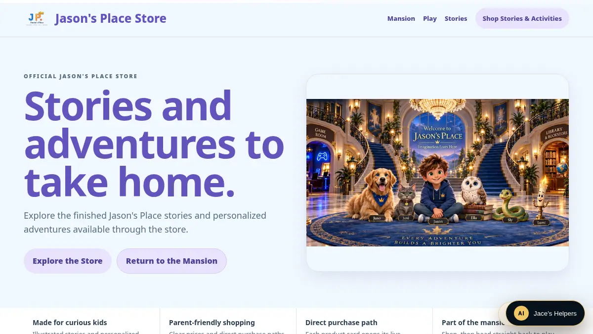 Jason's Place Store on /jasons-place/store