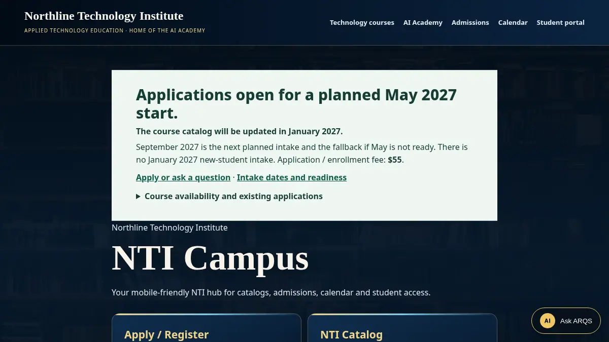 NTI Campus App on /nti/app/