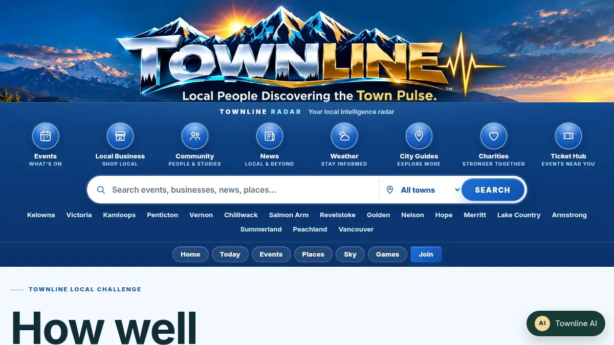 Townline City Trivia on /townline/games/trivia/