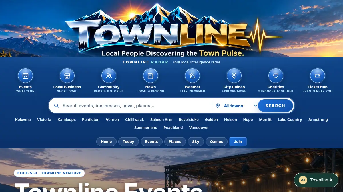 Townline Events & Ticket Hub · on /townline/tickets/