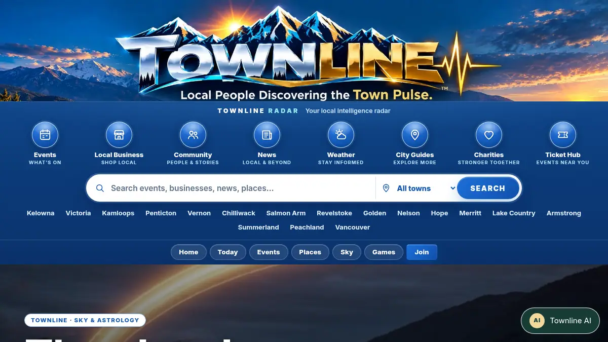 Townline Sky & Astrology — Moon, Planets & Reflection on /townline/astrology/