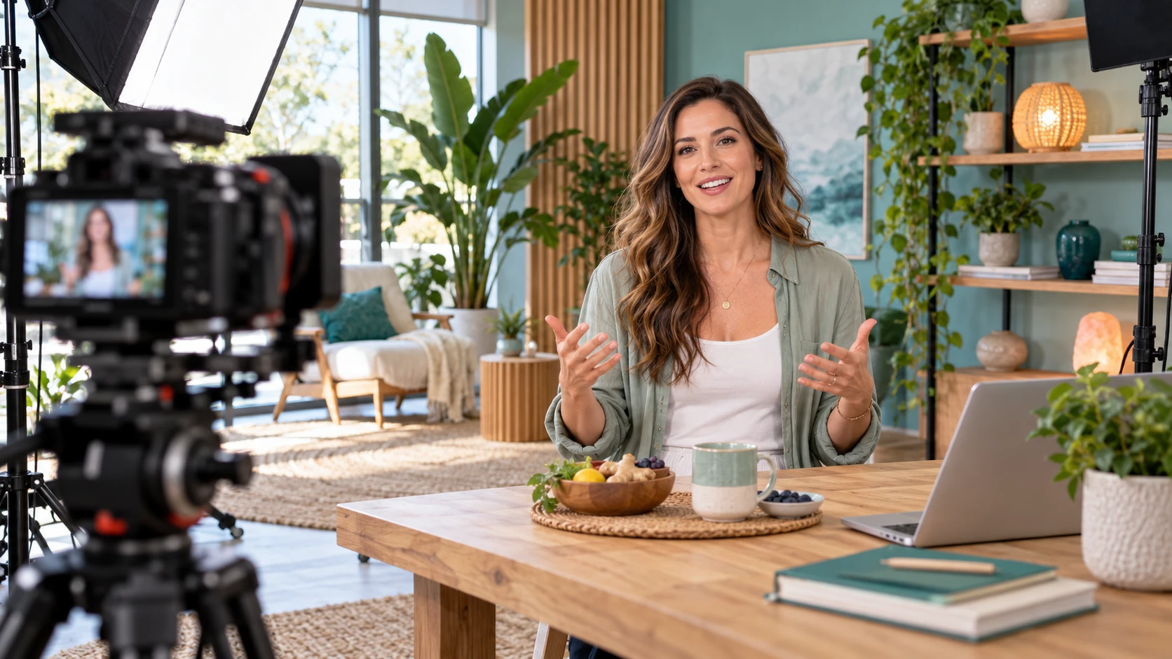 Illustrative education video production studio