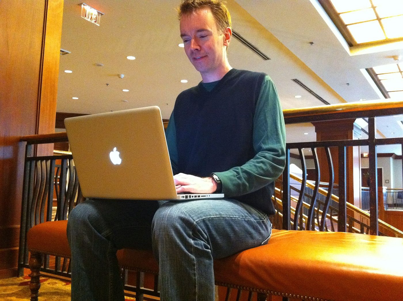 A man working on a laptop