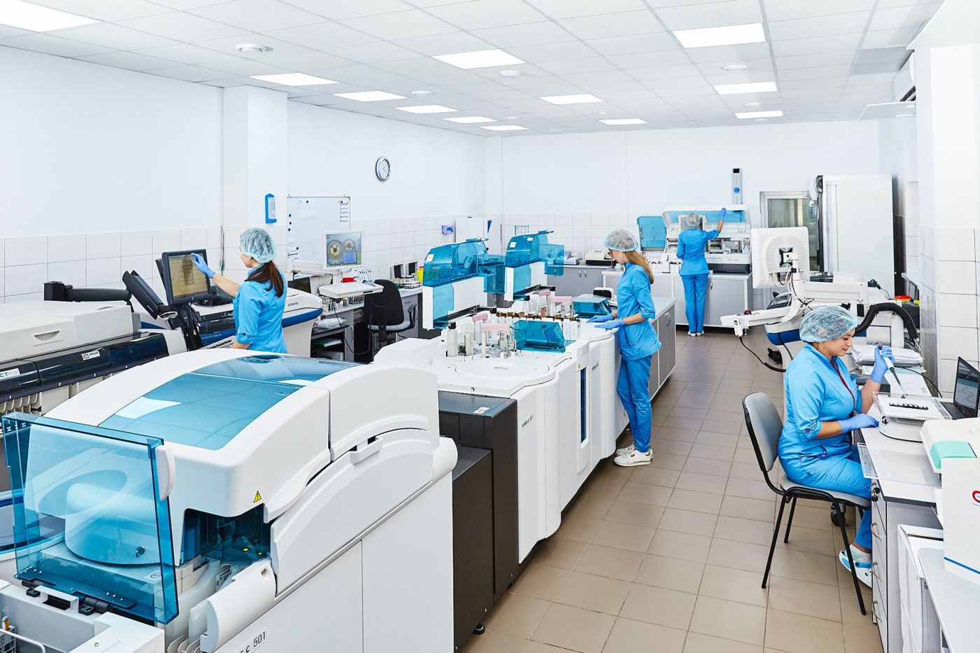 Scientists at work in a laboratory