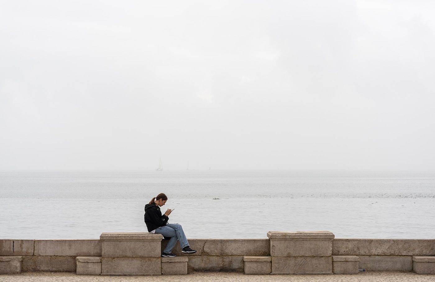 A woman using her smartphone