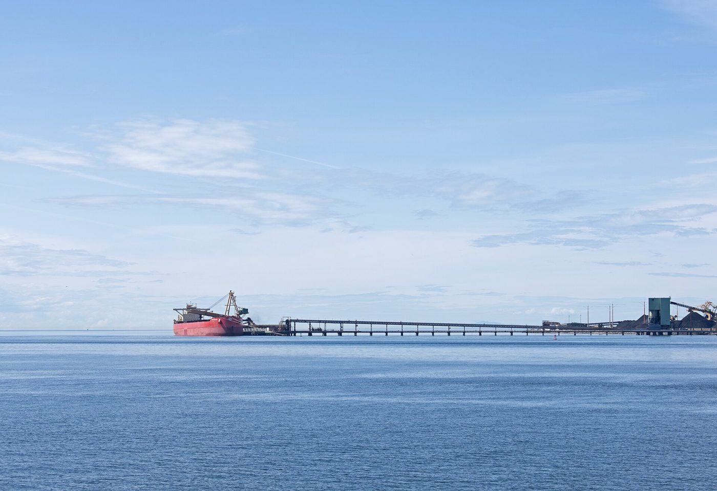 The end of the pier at Roberts Bank Superport in Delta