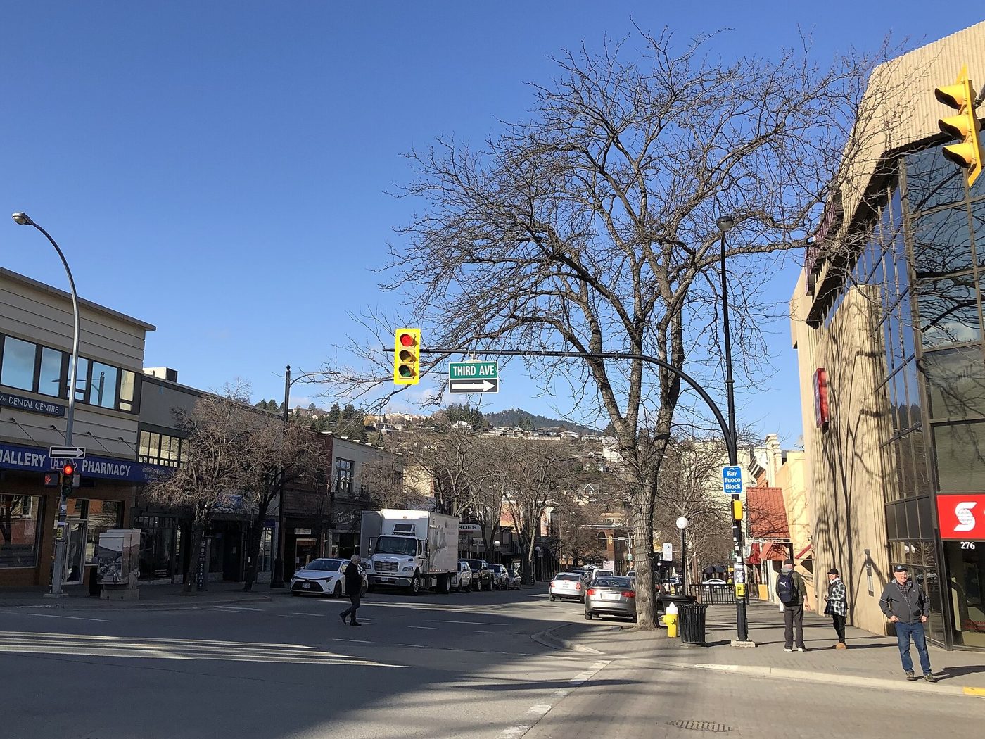 Victoria Street at Third Avenue in downtown Kamloops