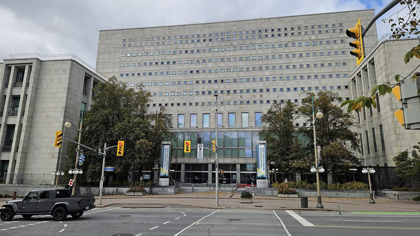 The Library and Archives Canada building on Wellington Street in Ottawa