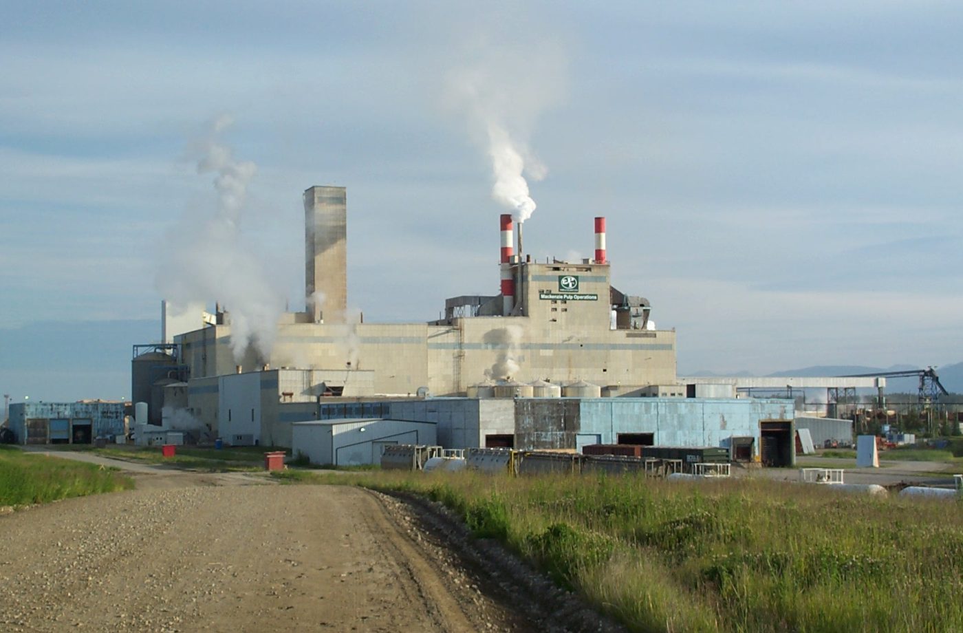 A pulp mill in Mackenzie, B.C