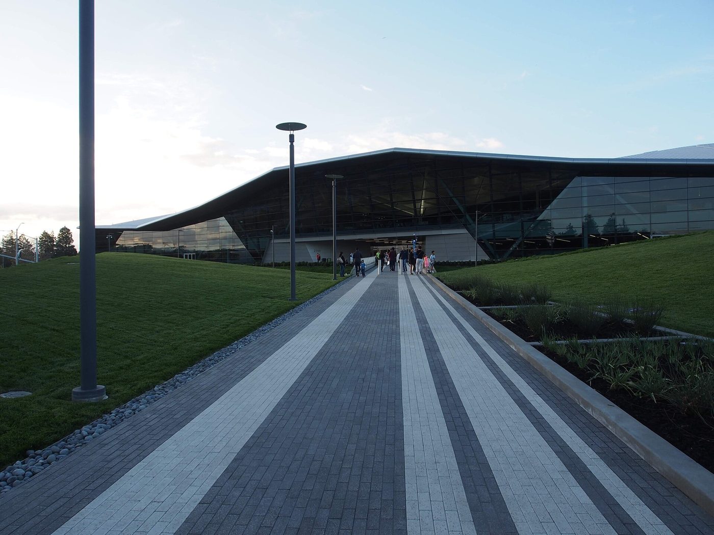 The approach to Nvidia's Endeavor building at its Santa Clara headquarters