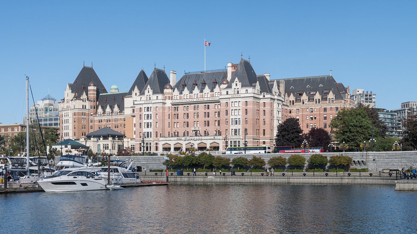 The Empress hotel and Inner Harbour in Victoria