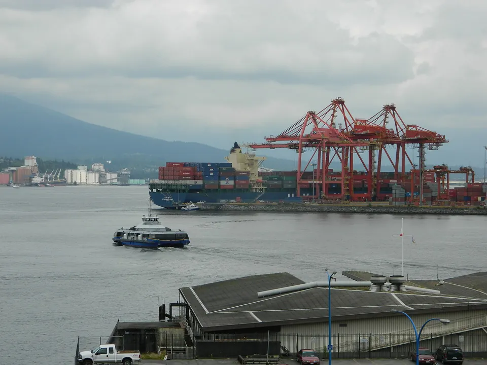Container cranes at the Port of Vancouver