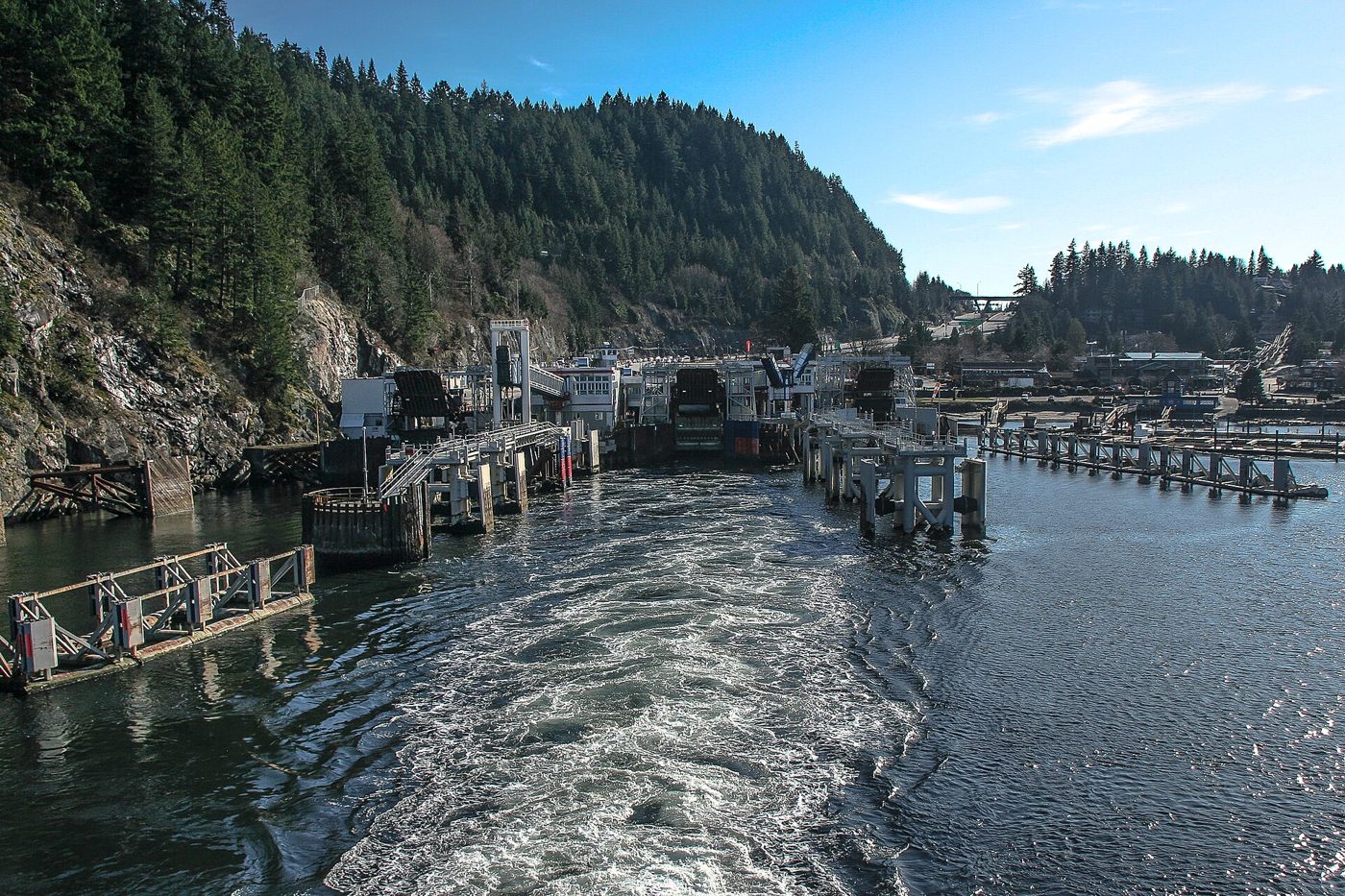 The view from a departing ferry at the Horseshoe Bay terminal in West Vancouver