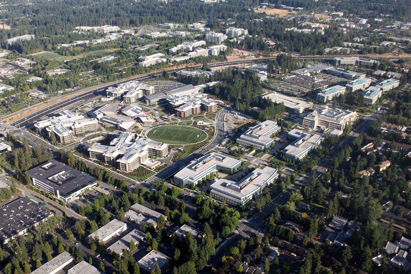 An aerial view of Microsoft's west campus in Redmond, Wash. (file photo)