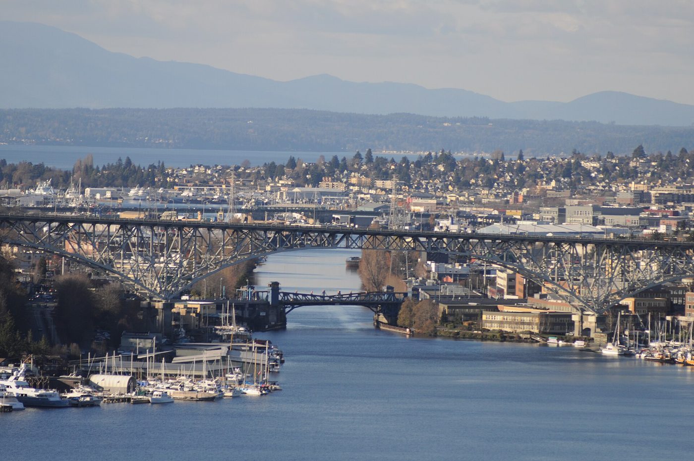 The Fremont Cut of the Lake Washington Ship Canal in Seattle