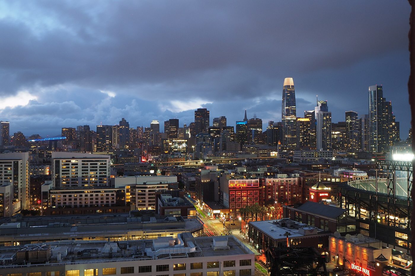 The San Francisco skyline seen from Mission Bay