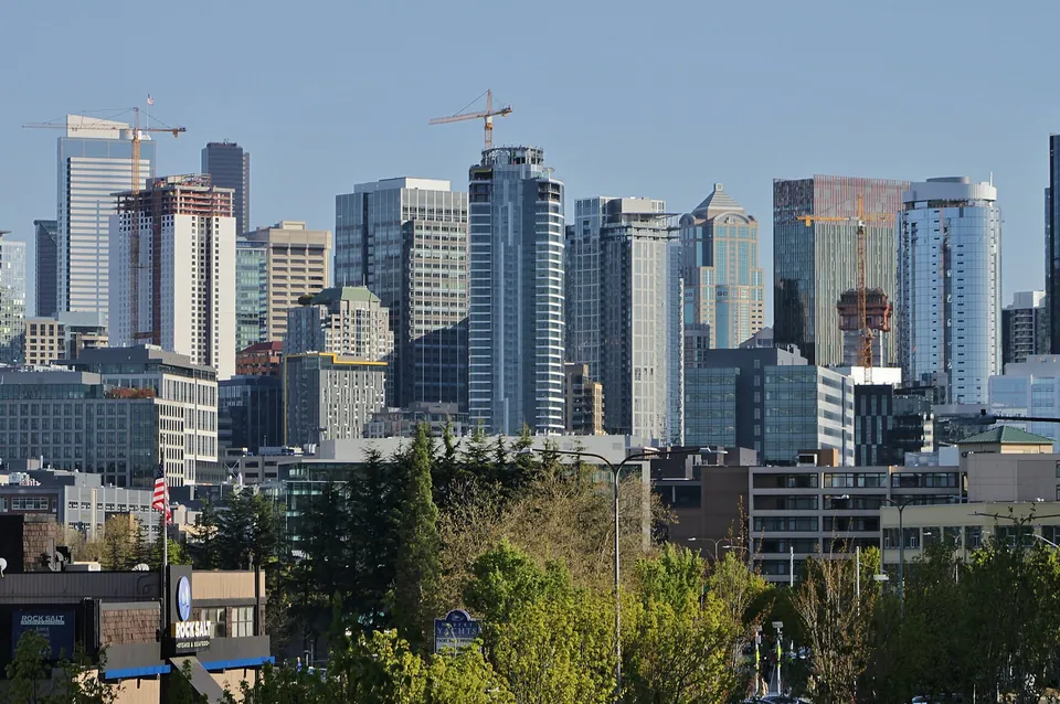 Denny Triangle and South Lake Union towers in Seattle