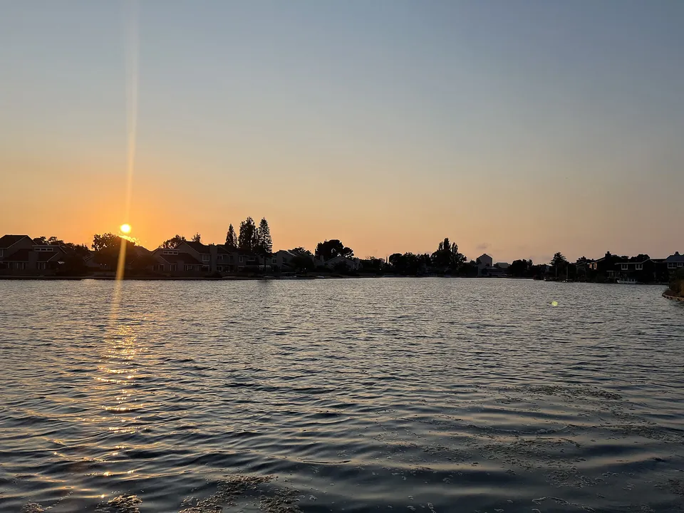 Sunset over the Foster City lagoon